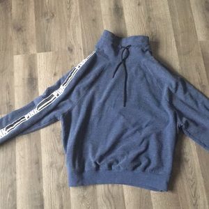 Pink sweatshirt,  cowl neck, size XS, blue